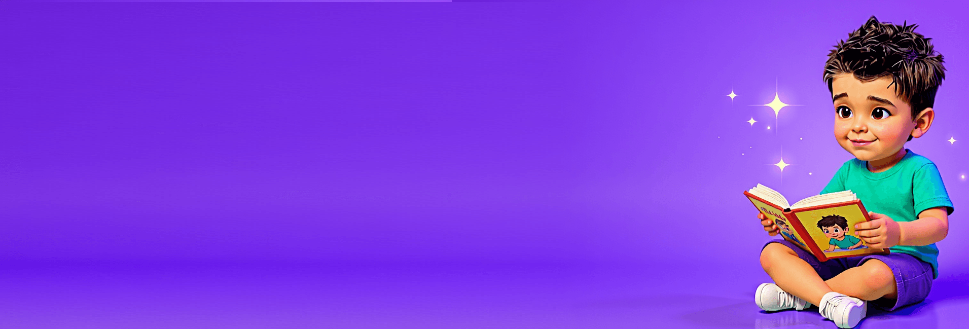 Copil citind cartea personalizată